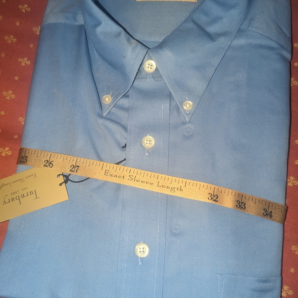 Vintage Nwt Turnbury Men's Blue Long Sleeve Dress Shirt Size Large